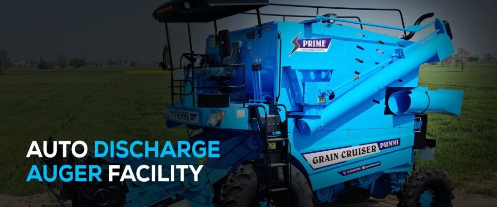 Auto discharge auger for combine harvester grain tank.