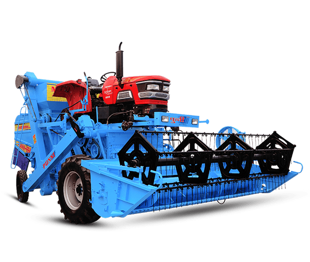 PUNNI 654 Tractor Mounted Combine Harvester Front Side Photo