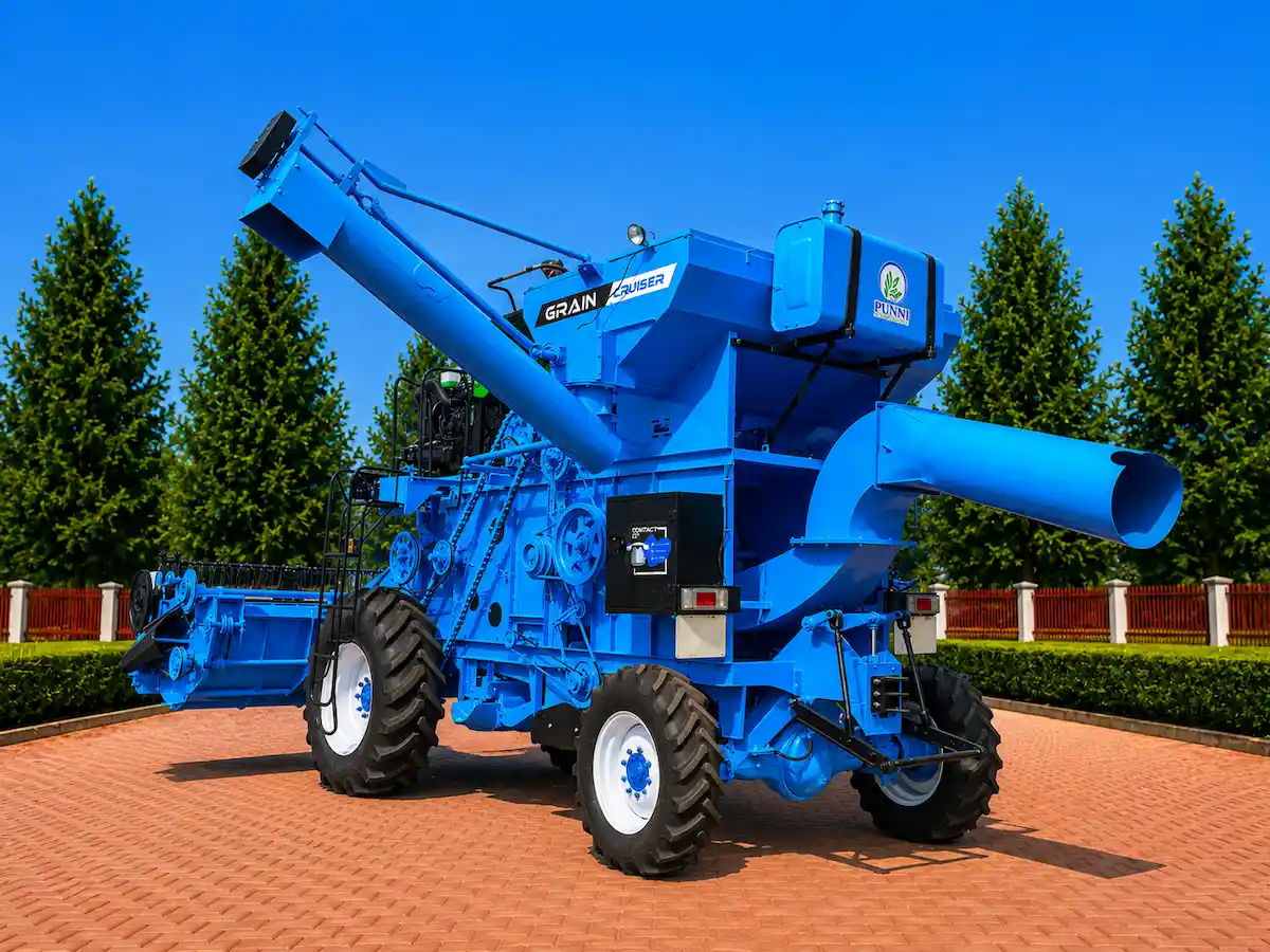 Punni 654 Harvester Straw Making Mechanism Rear View