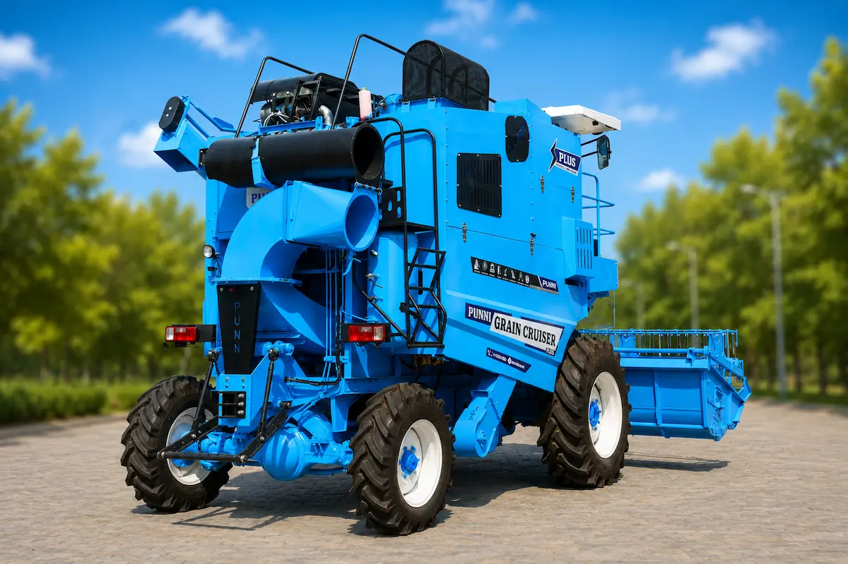 Back view of Punni Grain Cruiser Plus showing Straw Chopper System