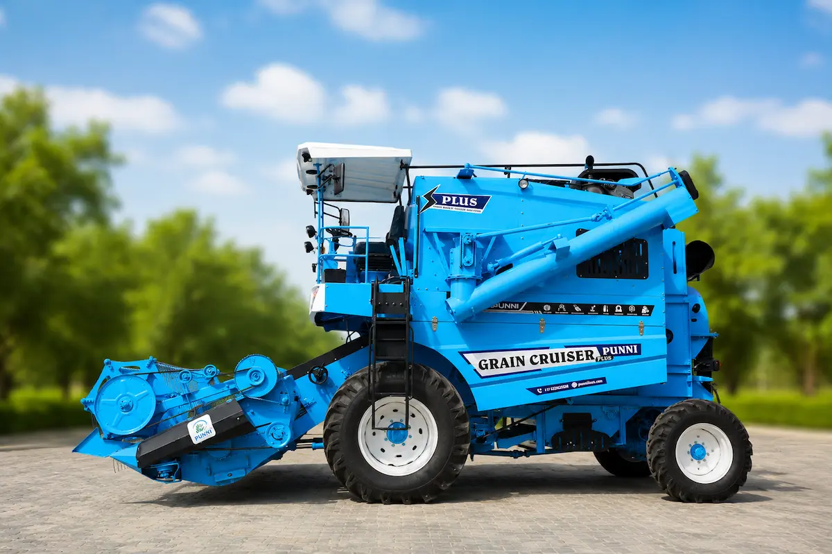 Left side profile of Punni Grain Cruiser Plus Combine Harvester