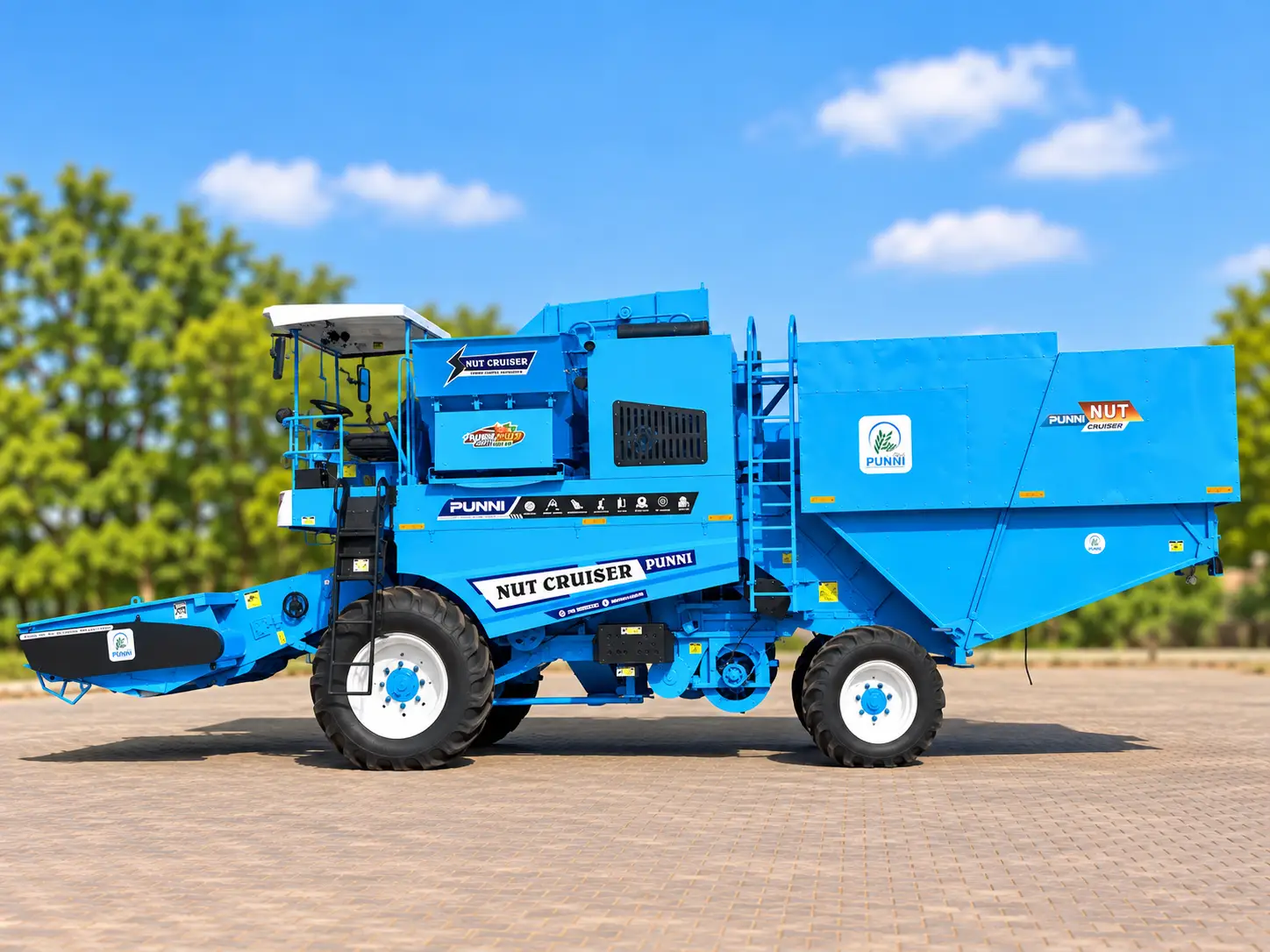 Left side profile of Punni Nut Cruiser Groundnut Harvester