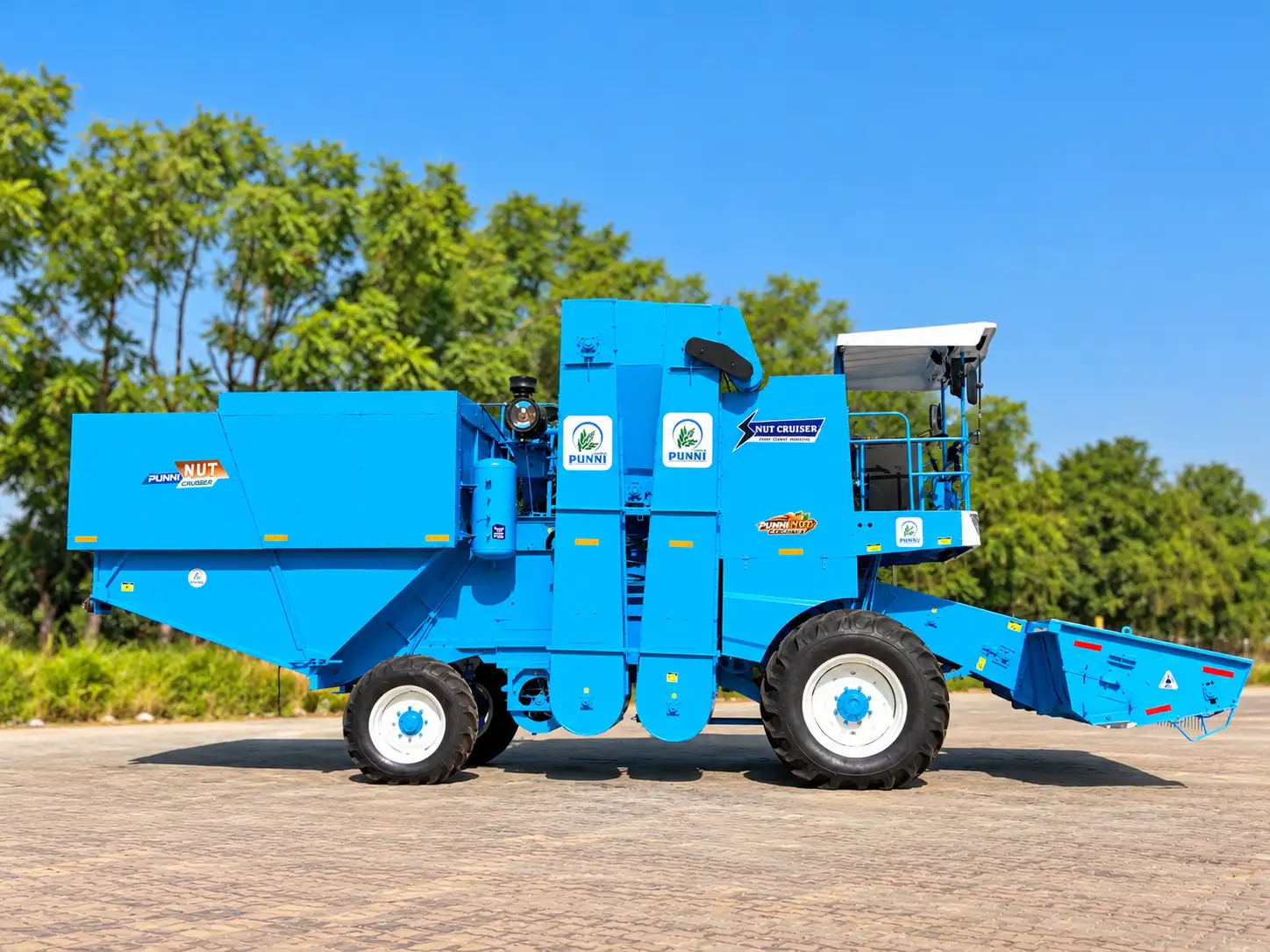 Right side view of Punni Nut Cruiser highlighting Peanut Storage Tank